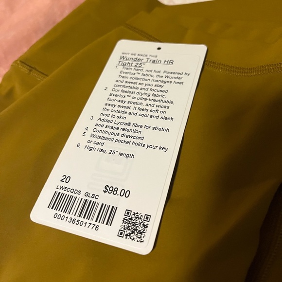 LULULEMON WUNDER TRAIN HR TIGHT 25” (GOLD SPICE) LEGGINGS - Picture 3 of 5